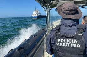 Autoridade Marítima Nacional acompanha navio à deriva ao largo de São Martinho do Porto