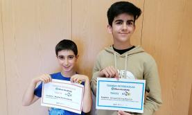 Dois alunos do Agrupamento de Escolas da Lourinhã premiados no Torneio Interescolas Khan Academy 2022